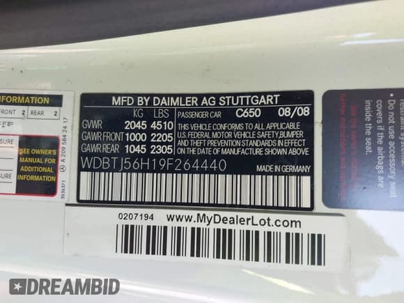 ✅ 2009 Mercedes-Benz CLK 350 • VIN: WDBTJ56H19F264440 • Lot: 40845541. Listed on IAAI with 122,637 mi. Free auction sales archive from the USA and detailed vehicle history report at DreamBid. Image 9.