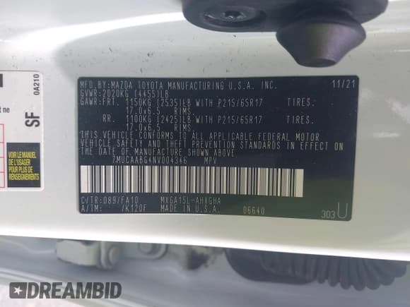 ✅ 2022 Toyota Corolla Cross LE • VIN: 7MUCAABG4NV004346 • Лот: 43318201. Опубликован ранее на IAAI с пробегом 169 627 миль. Бесплатный доступ к архиву аукционных продаж из США и подробный отчёт об истории автомобиля на DreamBid. Изображение 9.