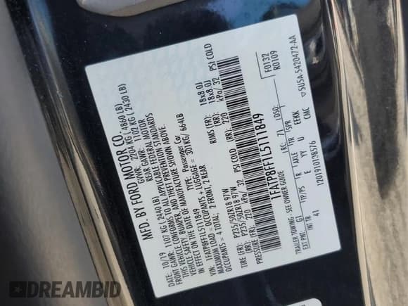 ✅ 2020 Ford Mustang GT Premium • VIN: 1FATP8FF1L5111849 • Лот: 84923675. Опубликован ранее на Copart с пробегом 61 843 миль. Бесплатный доступ к архиву аукционных продаж из США и подробный отчёт об истории автомобиля на DreamBid. Изображение 12.