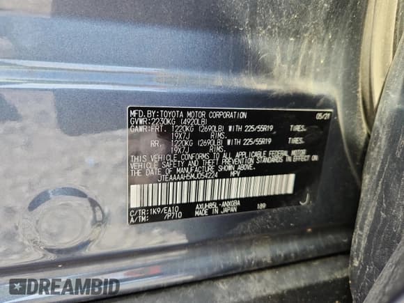 ✅ 2021 Toyota Venza LE • VIN: JTEAAAAH5MJ054224 • Lot: 61825465. Wystawiony na Copart z przebiegiem 92 497 mil. Bezpłatny archiwum sprzedaży aukcyjnych z USA i szczegółowy raport historii pojazdu na DreamBid. Zdjęcie 13.