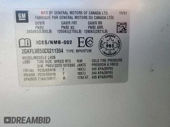 ✅ 2012 GMC Terrain SLT-1 • VIN: 2GKFLVE50C6211394 • Lot: 80246905. Wystawiony na Copart z przebiegiem 205 173 mil. Bezpłatny archiwum sprzedaży aukcyjnych z USA i szczegółowy raport historii pojazdu na DreamBid. Zdjęcie 14.