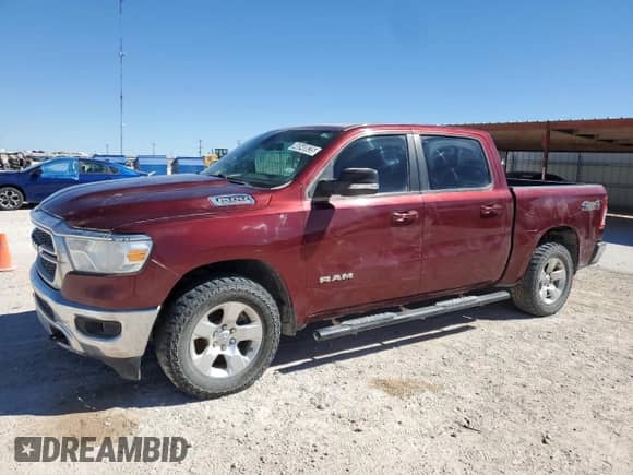 2021 Ram 1500 Big Horn with VIN 1C6SRFFM8MN706144, listed as a Copart auction lot 46540835 with 132,692 mi miles and Clean title. Bid and sale history available at DreamBid. Image 1.