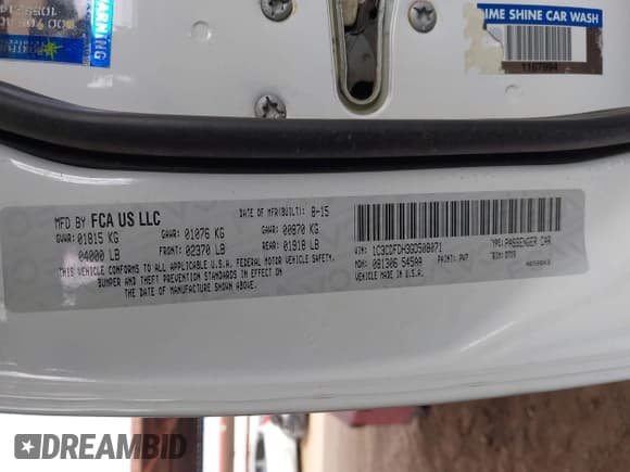 ✅ 2016 Dodge Dart Aero • VIN: 1C3CDFDH3GD508071 • Лот: 43600155. Опубликован ранее на IAAI с пробегом 116 708 миль. Бесплатный доступ к архиву аукционных продаж из США и подробный отчёт об истории автомобиля на DreamBid. Изображение 9.