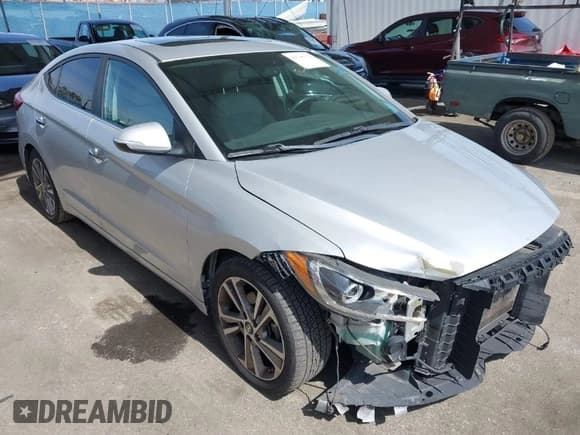 ✅ 2017 Hyundai Elantra Limited • VIN: 5NPD84LF9HH057863 • Lot: 41765378. Listed on IAAI with 80,646 mi. Free auction sales archive from the USA and detailed vehicle history report at DreamBid. Image 1.