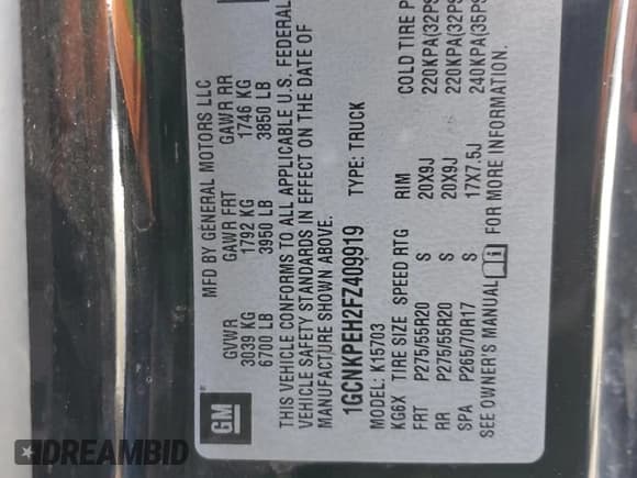 ✅ 2015 Chevrolet Silverado 1500 Work Truck • VIN: 1GCNKPEH2FZ409919 • Лот: 43023445. Опубликован ранее на Copart с пробегом 43 647 миль. Бесплатный доступ к архиву аукционных продаж из США и подробный отчёт об истории автомобиля на DreamBid. Изображение 14.