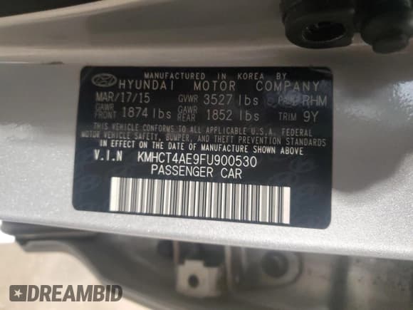 ✅ 2015 Hyundai Accent GLS • VIN: KMHCT4AE9FU900530 • Лот: 66489944. Опубликован ранее на Copart с пробегом Не указан. Бесплатный доступ к архиву аукционных продаж из США и подробный отчёт об истории автомобиля на DreamBid. Изображение 12.