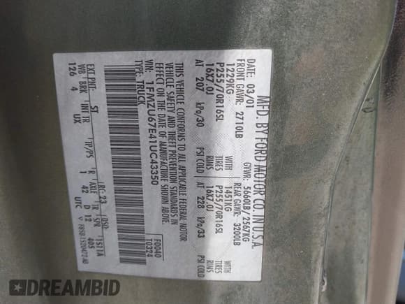 ✅ 2001 Ford Explorer Sport Trac • VIN: 1FMZU67E41UC43350 • Lot: 41835359. Wystawiony na IAAI z przebiegiem 279 978 mil. Bezpłatny archiwum sprzedaży aukcyjnych z USA i szczegółowy raport historii pojazdu na DreamBid. Zdjęcie 9.