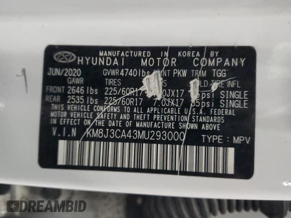 ✅ 2021 Hyundai Tucson Value • VIN: KM8J3CA43MU293000 • Лот: 92652115. Опубликован ранее на Copart с пробегом 108 602 миль. Бесплатный доступ к архиву аукционных продаж из США и подробный отчёт об истории автомобиля на DreamBid. Изображение 13.