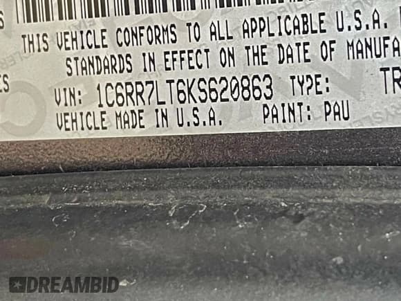 ✅ 2019 Ram 1500 SLT • VIN: 1C6RR7LT6KS620863 • Лот: 96006295. Опубликован ранее на Copart с пробегом 69 034 миль. Бесплатный доступ к архиву аукционных продаж из США и подробный отчёт об истории автомобиля на DreamBid. Изображение 10.