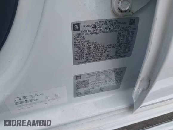 2020 Chevrolet Silverado 1500 LTZ with VIN 1GCUYGEL3LZ237247, listed as a IAAI auction lot 43360459 with 74,026 mi miles and . Bid and sale history available at DreamBid. Image 9.