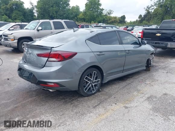 ✅ 2019 Hyundai Elantra Sport • VIN: KMHD04LB4KU820160 • Lot: 43299567. Listed on IAAI with 80,482 mi. Free auction sales archive from the USA and detailed vehicle history report at DreamBid. Image 4.