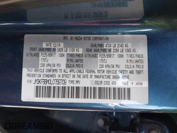 ✅ 2020 Mazda CX-5 Sport • VIN: JM3KFBBM0L0769709 • Lot: 42825572. Wystawiony na IAAI z przebiegiem 13 860 mil. Bezpłatny archiwum sprzedaży aukcyjnych z USA i szczegółowy raport historii pojazdu na DreamBid. Zdjęcie 9.