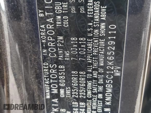 ✅ 2019 Kia Sedona EX • VIN: KNDMB5C12K6529110 • Лот: 67576725. Опубликован ранее на Copart с пробегом 115 795 миль. Бесплатный доступ к архиву аукционных продаж из США и подробный отчёт об истории автомобиля на DreamBid. Изображение 14.