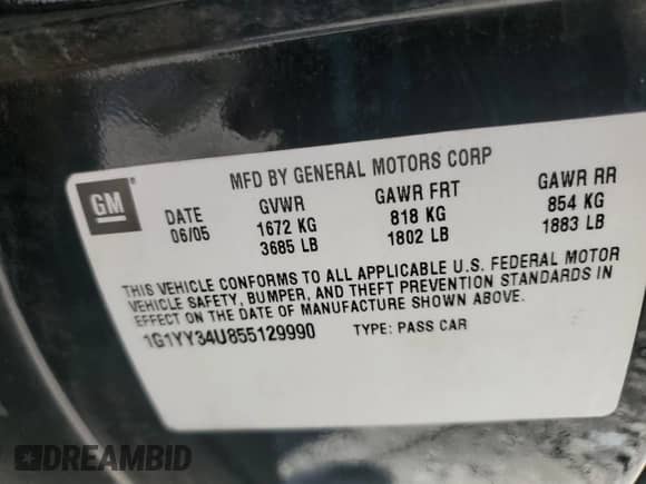 2005 Chevrolet Corvette z VIN 1G1YY34U855129990, wystawiony jako Copart lot #89550385 z przebiegiem Nie podano mil oraz Szkoda całkowita • Salvage title. Historia ofert i sprzedaży dostępna na DreamBid. Obrazek 13.