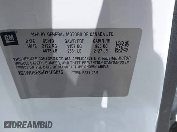 2013 Chevrolet Impala Police с VIN 2G1WD5E35D1166015, выставлен на аукционе IAAI как лот 42171708 с пробегом 169 790 миль миль и . История ставок и продаж доступна на DreamBid. Изображение 9.