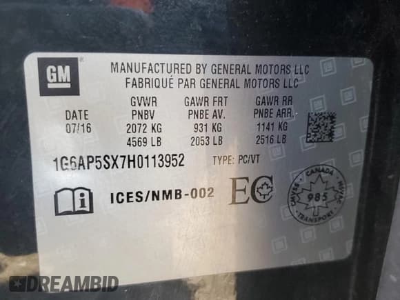 ✅ 2017 Cadillac CTS RWD • VIN: 1G6AP5SX7H0113952 • Lot: 56826545. Wystawiony na Copart z przebiegiem Nie podano. Bezpłatny archiwum sprzedaży aukcyjnych z USA i szczegółowy raport historii pojazdu na DreamBid. Zdjęcie 13.