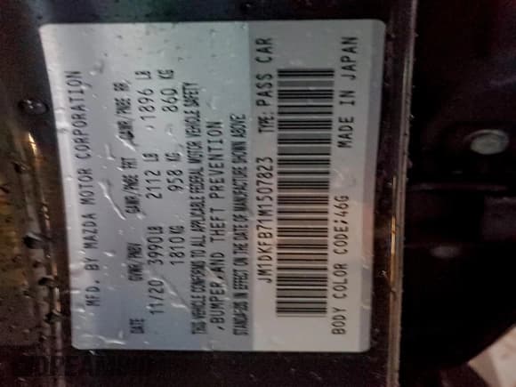 ✅ 2021 Mazda CX-3 Sport • VIN: JM1DKFB71M1507823 • Lot: 93495175. Listed on Copart with 24,998 mi. Free auction sales archive from the USA and detailed vehicle history report at DreamBid. Image 14.