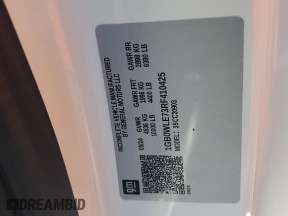 ✅ 2024 Chevrolet Silverado 1500 • VIN: 1GB0WLE73RF410425 • Лот: 46375525. Опубликован ранее на Copart с пробегом 5 847 миль. Бесплатный доступ к архиву аукционных продаж из США и подробный отчёт об истории автомобиля на DreamBid. Изображение 12.