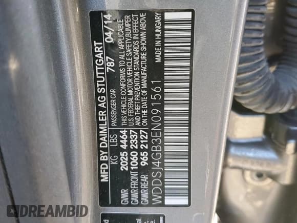 ✅ 2014 Mercedes-Benz CLA 250 • VIN: WDDSJ4GB3EN091561 • Lot: 92244505. Wystawiony na Copart z przebiegiem 51 447 mil. Bezpłatny archiwum sprzedaży aukcyjnych z USA i szczegółowy raport historii pojazdu na DreamBid. Zdjęcie 12.