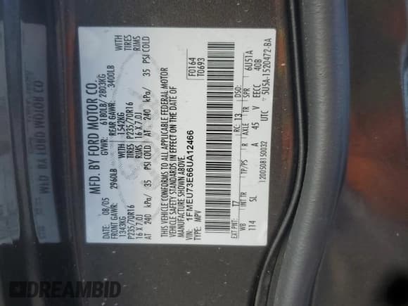 ✅ 2006 Ford Explorer XLT • VIN: 1FMEU73E66UA12466 • Lot: 89926925. Wystawiony na Copart z przebiegiem 157 790 mil. Bezpłatny archiwum sprzedaży aukcyjnych z USA i szczegółowy raport historii pojazdu na DreamBid. Zdjęcie 12.