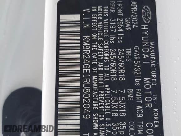 ✅ 2024 Hyundai Palisade SEL • VIN: KM8R24GE1RU802049 • Лот: 45189885. Опубликован ранее на Copart с пробегом 10 220 миль. Бесплатный доступ к архиву аукционных продаж из США и подробный отчёт об истории автомобиля на DreamBid. Изображение 13.