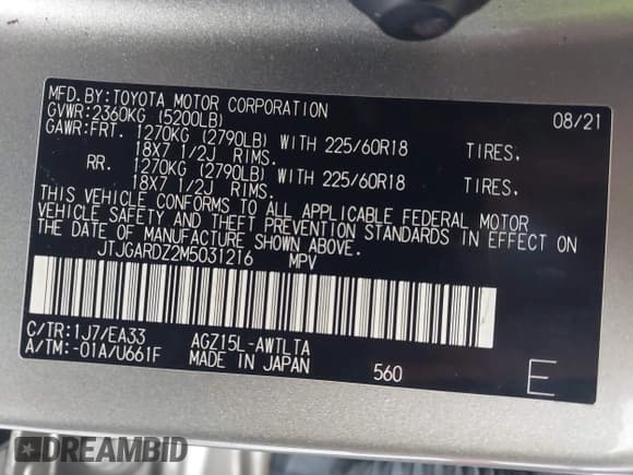 ✅ 2021 Lexus NX 300 • VIN: JTJGARDZ2M5031216 • Lot: 43402818. Wystawiony na IAAI z przebiegiem 50 780 mil. Bezpłatny archiwum sprzedaży aukcyjnych z USA i szczegółowy raport historii pojazdu na DreamBid. Zdjęcie 9.