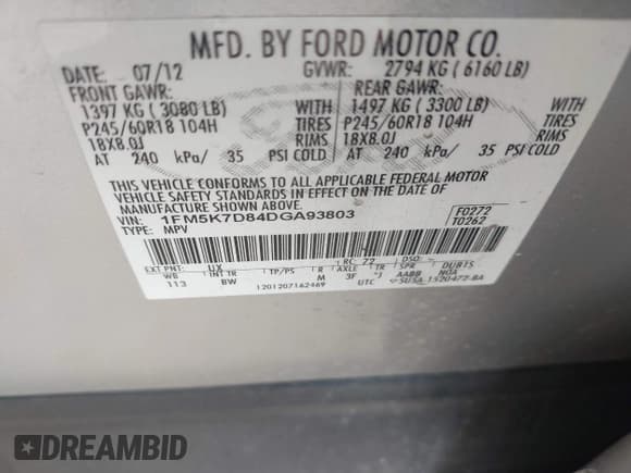 ✅ 2013 Ford Explorer XLT • VIN: 1FM5K7D84DGA93803 • Lot: 42131061. Wystawiony na IAAI z przebiegiem 142 692 mil. Bezpłatny archiwum sprzedaży aukcyjnych z USA i szczegółowy raport historii pojazdu na DreamBid. Zdjęcie 9.