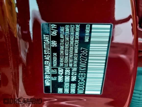 ✅ 2019 Mercedes-Benz A 220 • VIN: WDD3G4EB1KW027367 • Lot: 95767225. Wystawiony na Copart z przebiegiem 65 883 mil. Bezpłatny archiwum sprzedaży aukcyjnych z USA i szczegółowy raport historii pojazdu na DreamBid. Zdjęcie 12.