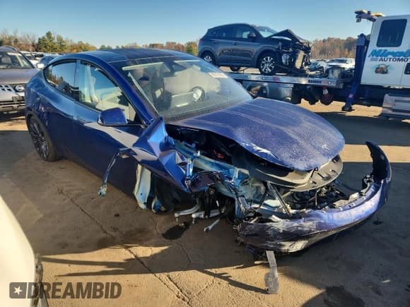 ✅ 2025 Tesla Model Y Performance • VIN: 7SAYGDEF5SF312650 • Lot: 90127925. Listed on Copart with Not provided. Free auction sales archive from the USA and detailed vehicle history report at DreamBid. Image 4.