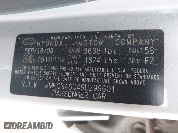 ✅ 2009 Hyundai Accent Auto GLS • VIN: KMHCN46C49U299601 • Лот: 41519154. Опубликован ранее на IAAI с пробегом 91 114 миль. Бесплатный доступ к архиву аукционных продаж из США и подробный отчёт об истории автомобиля на DreamBid. Изображение 9.