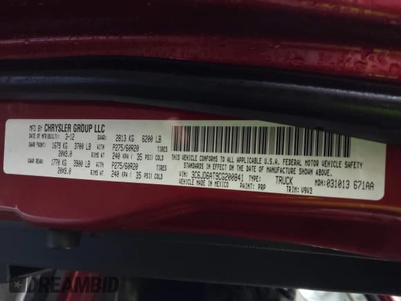 ✅ 2012 Ram 1500 Tradesman • VIN: 3C6JD6AT9CG200841 • Лот: 43756214. Опубликован ранее на IAAI с пробегом 111 423 миль. Бесплатный доступ к архиву аукционных продаж из США и подробный отчёт об истории автомобиля на DreamBid. Изображение 9.