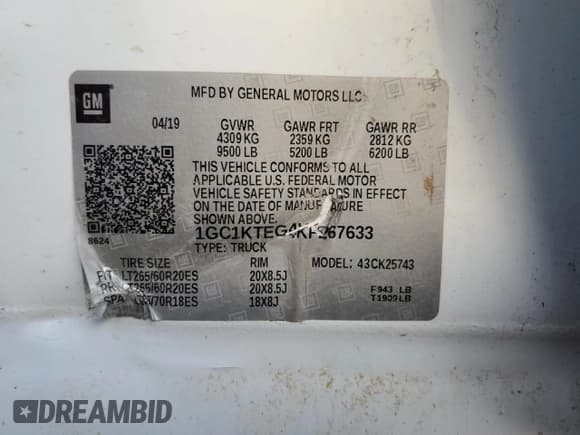 ✅ 2019 Chevrolet Silverado 2500HD LTZ • VIN: 1GC1KTEG4KF267633 • Lot: 49646465. Wystawiony na Copart z przebiegiem 203 657 mil. Bezpłatny archiwum sprzedaży aukcyjnych z USA i szczegółowy raport historii pojazdu na DreamBid. Zdjęcie 12.