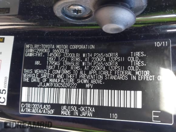 ✅ 2012 Lexus GX 460 Premium • VIN: JTJJM7FXXC5039222 • Lot: 40793199. Wystawiony na IAAI z przebiegiem 131 316 mil. Bezpłatny archiwum sprzedaży aukcyjnych z USA i szczegółowy raport historii pojazdu na DreamBid. Zdjęcie 9.