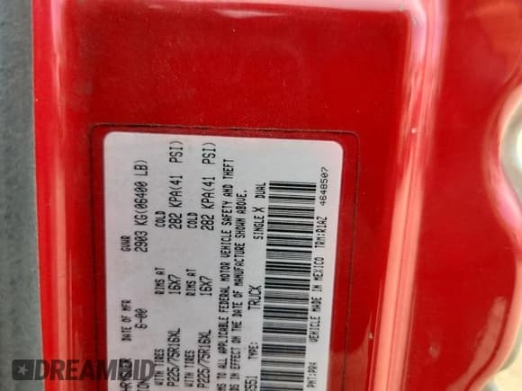 ✅ 2001 Dodge 1500 • VIN: 3B7HC13ZX1G236551 • Лот: 80995385. Опубликован ранее на Copart с пробегом 320 696 миль. Бесплатный доступ к архиву аукционных продаж из США и подробный отчёт об истории автомобиля на DreamBid. Изображение 12.