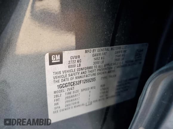 ✅ 2015 Chevrolet Colorado 4WD Z71 • VIN: 1GCGTCE32F1268285 • Лот: 70368764. Опубликован ранее на Copart с пробегом 38 911 миль. Бесплатный доступ к архиву аукционных продаж из США и подробный отчёт об истории автомобиля на DreamBid. Изображение 12.