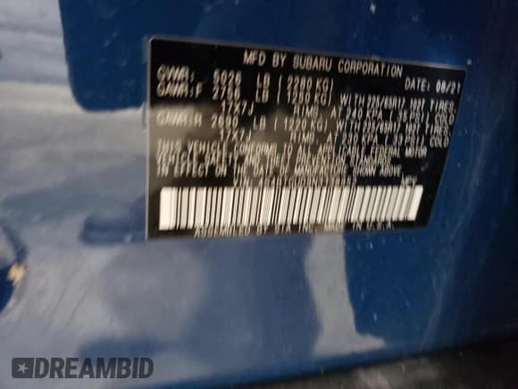 ✅ 2022 Subaru Outback Wilderness • VIN: 4S4BTGUD9N3138952 • Lot: 48974745. Listed on Copart with 63,172 mi. Free auction sales archive from the USA and detailed vehicle history report at DreamBid. Image 13.