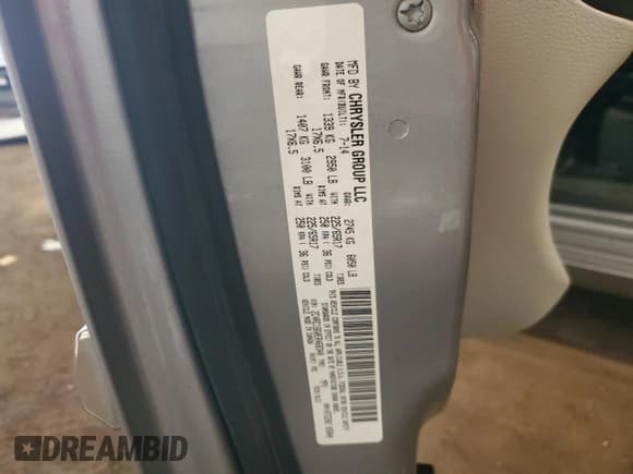 ✅ 2014 Chrysler Town & Country Touring • VIN: 2C4RC1BG0ER468340 • Lot: 61059235. Listed on Copart with 126,958 mi. Free auction sales archive from the USA and detailed vehicle history report at DreamBid. Image 13.