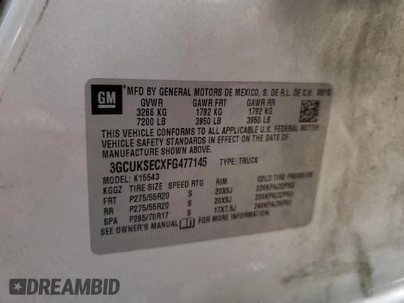 ✅ 2015 Chevrolet Silverado 1500 LTZ • VIN: 3GCUKSECXFG477145 • Lot: 91593145. Wystawiony na Copart z przebiegiem 237 123 mil. Bezpłatny archiwum sprzedaży aukcyjnych z USA i szczegółowy raport historii pojazdu na DreamBid. Zdjęcie 13.