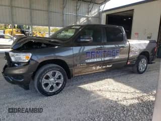 2024 Ram 1500 Big Horn with VIN 1C6SRFMT6RN188455, listed as a Copart auction lot 52808255 with 35,498 mi miles and Salvage title. Bid and sale history available at DreamBid. Image 1.
