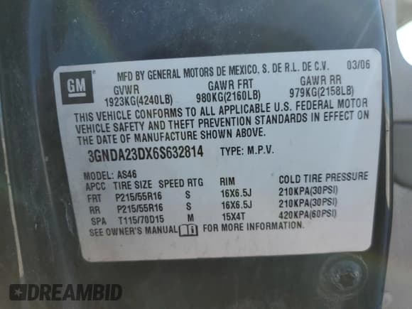 ✅ 2006 Chevrolet HHR LT • VIN: 3GNDA23DX6S632814 • Lot: 42371545. Listed on Copart with Not provided. Free auction sales archive from the USA and detailed vehicle history report at DreamBid. Image 12.