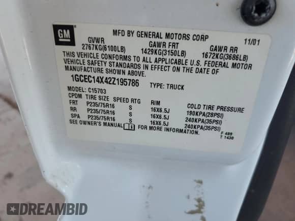 ✅ 2002 Chevrolet Silverado 1500 • VIN: 1GCEC14X42Z195786 • Lot: 66813284. Wystawiony na Copart z przebiegiem 113 104 mil mil. Skorzystaj z bezpłatnego archiwum sprzedaży aukcyjnych z USA i zobacz szczegółowy raport historii pojazdu na DreamBid. Zdjęcie 14.