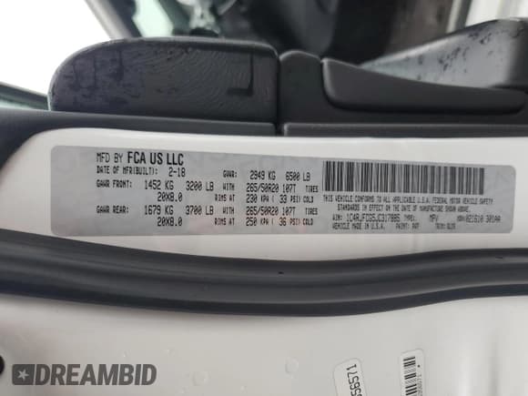 ✅ 2018 Jeep Grand Cherokee High Altitude • VIN: 1C4RJFCG5JC317885 • Lot: 82030485. Listed on Copart with 147,155 mi. Free auction sales archive from the USA and detailed vehicle history report at DreamBid. Image 13.