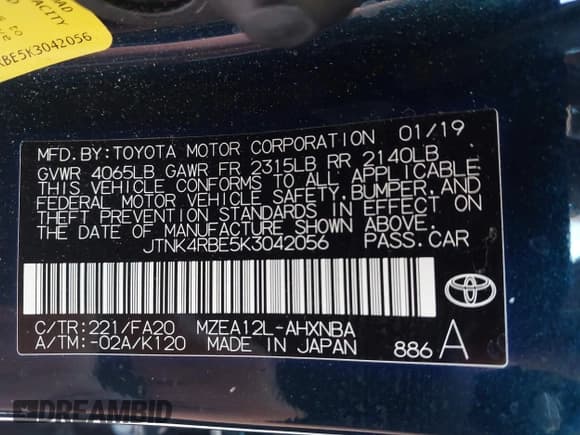 ✅ 2019 Toyota Corolla XSE • VIN: JTNK4RBE5K3042056 • Lot: 43587069. Wystawiony na IAAI z przebiegiem 110 393 mil. Bezpłatny archiwum sprzedaży aukcyjnych z USA i szczegółowy raport historii pojazdu na DreamBid. Zdjęcie 9.
