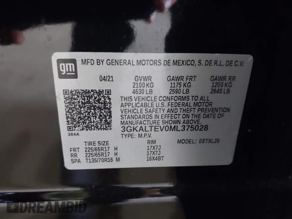 ✅ 2021 GMC Terrain SLE • VIN: 3GKALTEV0ML375028 • Лот: 42987624. Опубликован ранее на IAAI с пробегом 31 065 миль. Бесплатный доступ к архиву аукционных продаж из США и подробный отчёт об истории автомобиля на DreamBid. Изображение 9.