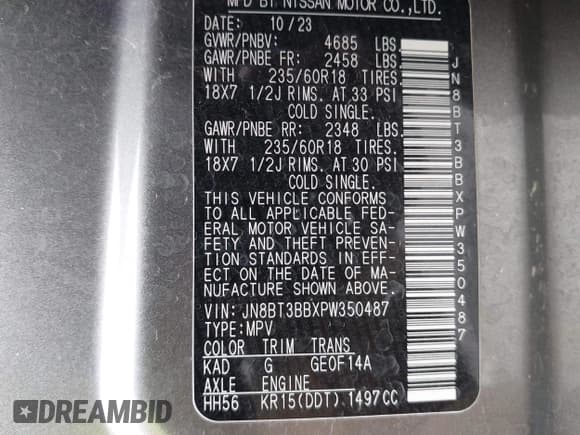 ✅ 2023 Nissan Rogue SV • VIN: JN8BT3BBXPW350487 • Lot: 42465145. Wystawiony na IAAI z przebiegiem 20 244 mil. Bezpłatny archiwum sprzedaży aukcyjnych z USA i szczegółowy raport historii pojazdu na DreamBid. Zdjęcie 9.