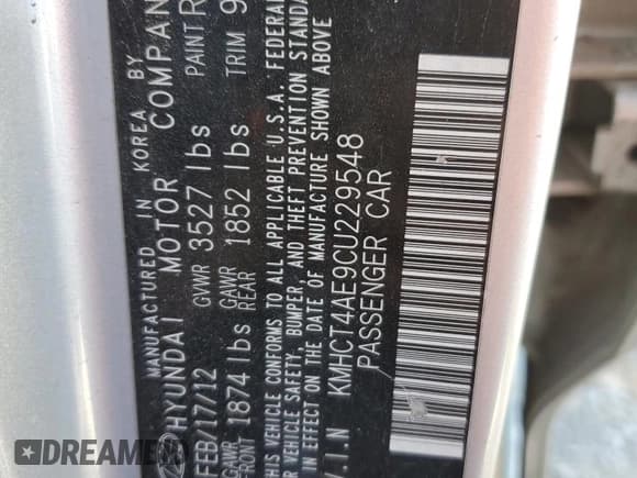 ✅ 2012 Hyundai Accent GLS • VIN: KMHCT4AE9CU229548 • Lot: 53930074. Wystawiony na Copart z przebiegiem 115 926 mil. Bezpłatny archiwum sprzedaży aukcyjnych z USA i szczegółowy raport historii pojazdu na DreamBid. Zdjęcie 13.