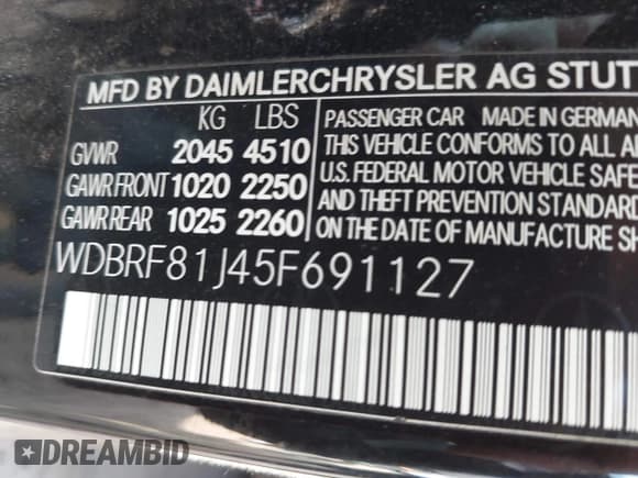 ✅ 2005 Mercedes-Benz C 240 • VIN: WDBRF81J45F691127 • Lot: 42493389. Wystawiony na IAAI z przebiegiem 238 706 mil. Bezpłatny archiwum sprzedaży aukcyjnych z USA i szczegółowy raport historii pojazdu na DreamBid. Zdjęcie 9.