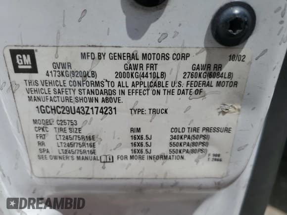 ✅ 2003 Chevrolet Silverado 2500HD LS • VIN: 1GCHC29U43Z174231 • Лот: 61579445. Опубликован ранее на Copart с пробегом Не указан. Бесплатный доступ к архиву аукционных продаж из США и подробный отчёт об истории автомобиля на DreamBid. Изображение 13.
