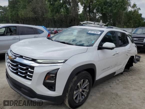 2025 Chevrolet Equinox FWD LT z VIN 3GNAXHEG0SL222409, wystawiony jako Copart lot #55118765 z przebiegiem 4 090 mil mil oraz Szkoda całkowita • Salvage title. Historia ofert i sprzedaży dostępna na DreamBid. Obrazek 1.