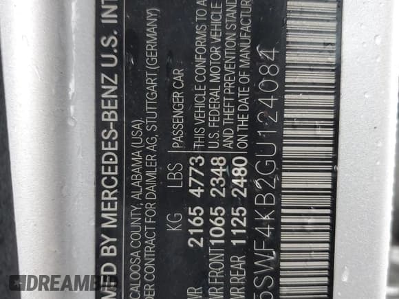 ✅ 2016 Mercedes-Benz C 300 • VIN: 55SWF4KB2GU124084 • Lot: 90783535. Wystawiony na Copart z przebiegiem 96 932 mil. Bezpłatny archiwum sprzedaży aukcyjnych z USA i szczegółowy raport historii pojazdu na DreamBid. Zdjęcie 12.